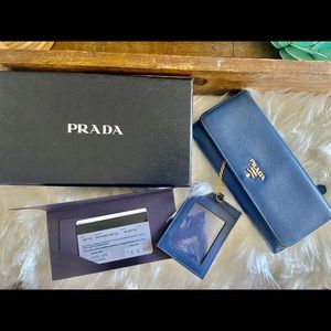 Prada Saffiano Wallet w/Removable badge holder